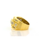 Men's Yellow Gold and Invisible Set Diamond Ring